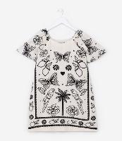 Vestido Infantil com Estampa Borboletas e Araras - Tam 5 a 14 Anos - 1