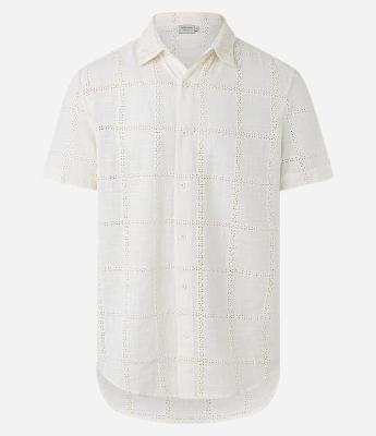 Camisa Regular em Algodão com Textura Quadriculada Lesie