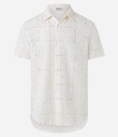 Camisa Regular em Algodão com Textura Quadriculada Lesie - 1