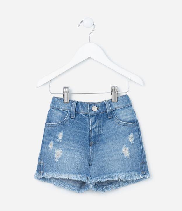 Short Infantil em Jeans com Bolso em Paetês - Tam 1 a 5 Anos - 1