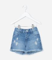Short Infantil em Jeans com Bolso em Paetês - Tam 1 a 5 Anos - 1