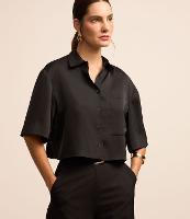 Camisa em Tecido Acetinado com Cava Deslocada - 2