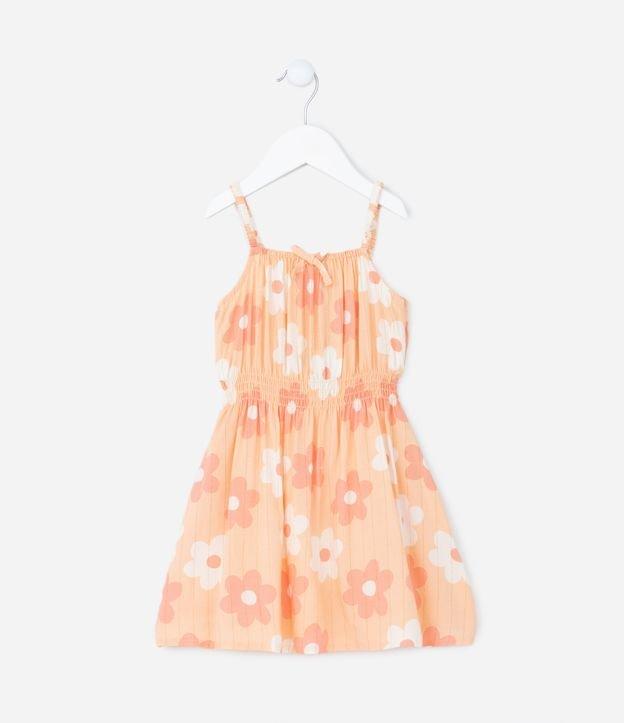 Vestido Infantil com Estampa Floral e Lacinho - Tam 1 a 5 Anos - 1