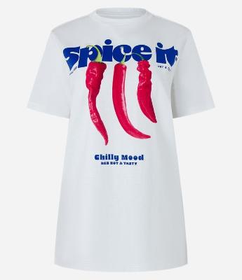 Camiseta Alongada em Algodão com Estampa Spice It