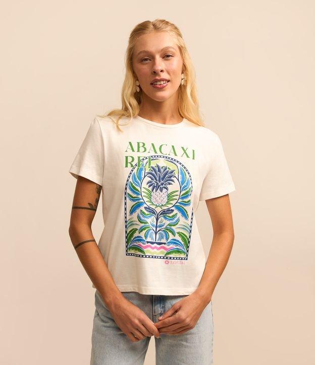 Blusa T-shirt em Algodão com Estampa Abacaxi Rei - 3