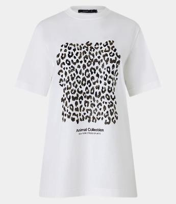 Camiseta em Algodão com Estampa Animal Print Onça