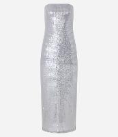 Vestido New Midi Tomara que Caia em Malha de Paetês - 1