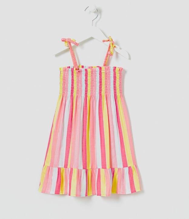 Vestido Infantil em Viscose Listrado com Lástex - Tam 1 a 5 anos - 1