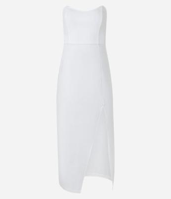 Vestido Midi Tomara Que Caia em Bengaline com Fenda