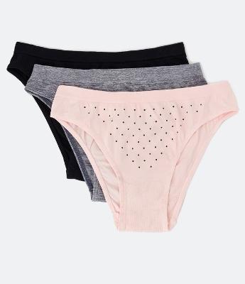 Kit 03 Calcinhas Biquíni em Microfibra sem Costura TriFil