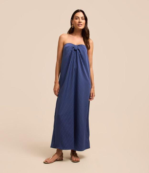 Vestido Longo Alfaiatado Tomara Que Caia com Riscas de Giz - 2