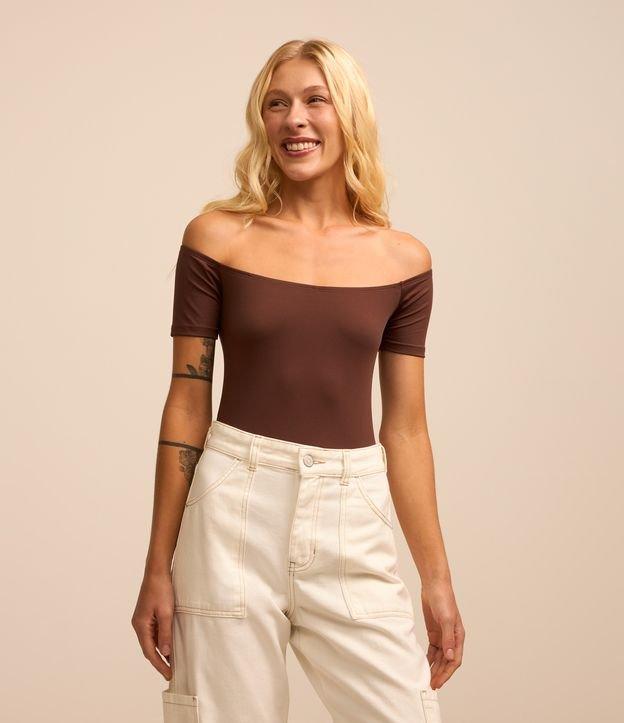 Body em Microfibra com Decote Ombro a Ombro - 2