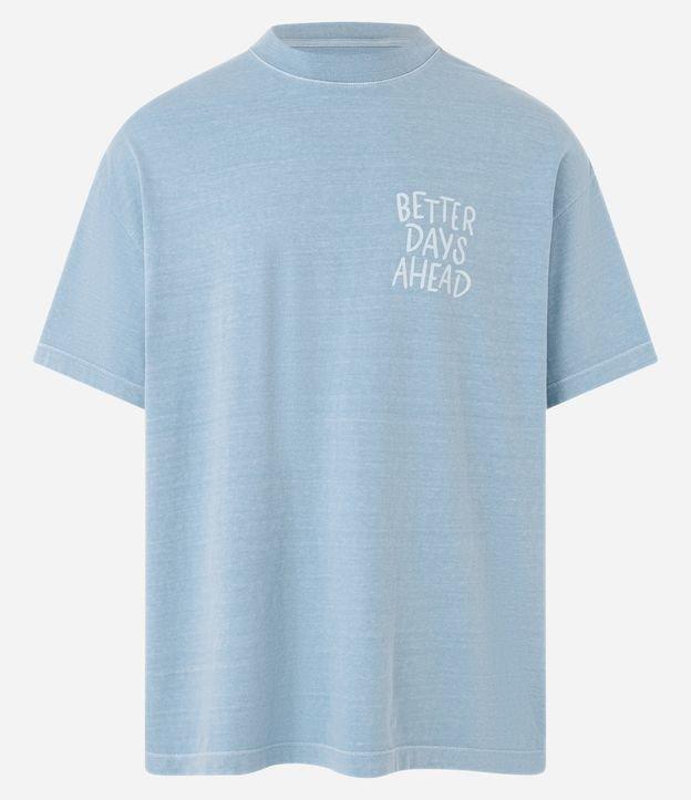 Camiseta Alongada em Algodão e com Estampa Better Days Ahead - 1