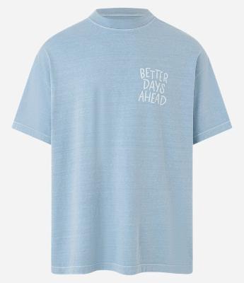 Camiseta Alongada em Algodão e com Estampa Better Days Ahead