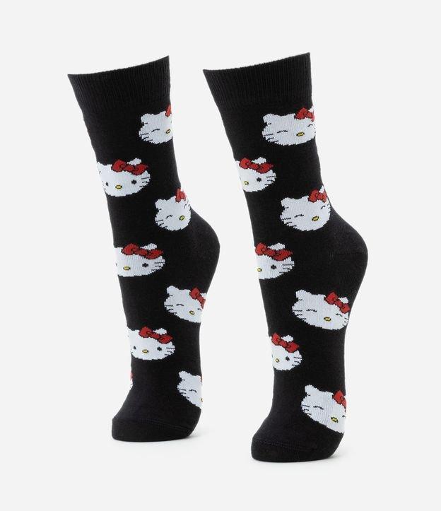 Meia Cano Alto Individual em Algodão Estampa Hello Kitty - 1