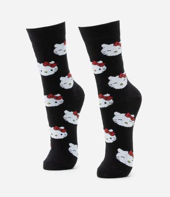 Meia Cano Alto Individual em Algodão Estampa Hello Kitty