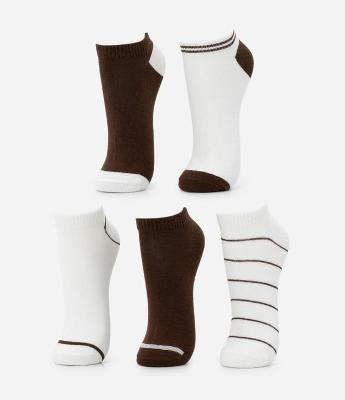 Kit 05 Meias Cano Baixo com Recortes e Listras