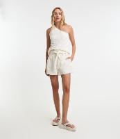 Short em Crepe com Faixa para Amarração e Detalhes em Paetê - 1