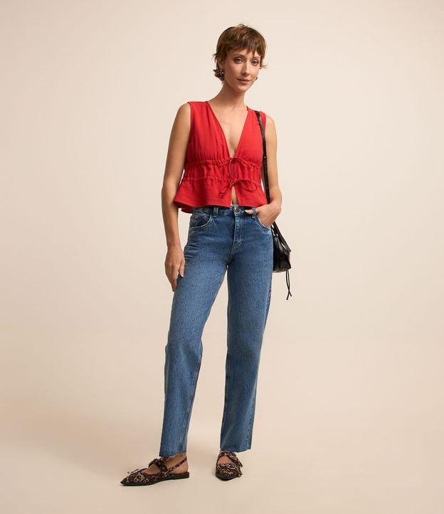 Blusa Alfaiatada Sem Manga com Amarração e Franzido - 2