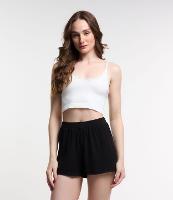 Blusa de Pijama Seamless com Alças Reguláveis e Renda no Decote - 1