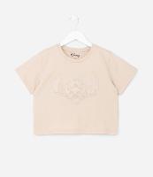 Camiseta Curta Infantil com Estampa em Relevo Stitch - Tam 5 a 14 Anos - 1