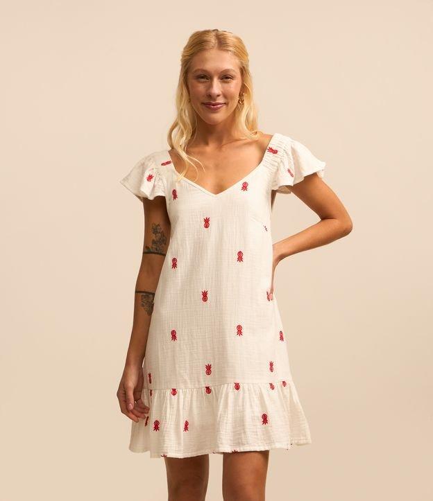 Vestido com Babadinho e Bordadinho Abacaxi - 2