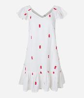 Vestido com Babadinho e Bordadinho Abacaxi - 1