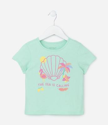 Blusa Infantil com Estampa Conchinha - Tam 1 a 5 Anos