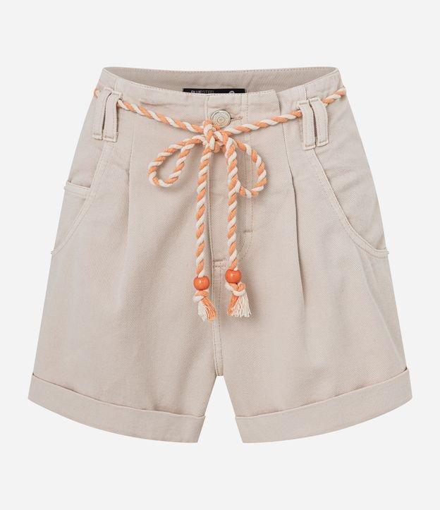 Short Baggy em Sarja com Cinto Cordão - 1