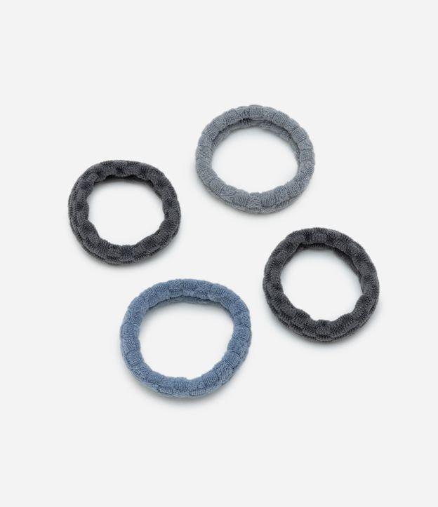 Kit 04 Elástico de Cabelo com Textura Xadrez - 1