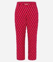 Calça Reta em Crepe com Detalhe no Cós e Estampa Geométrica - 1