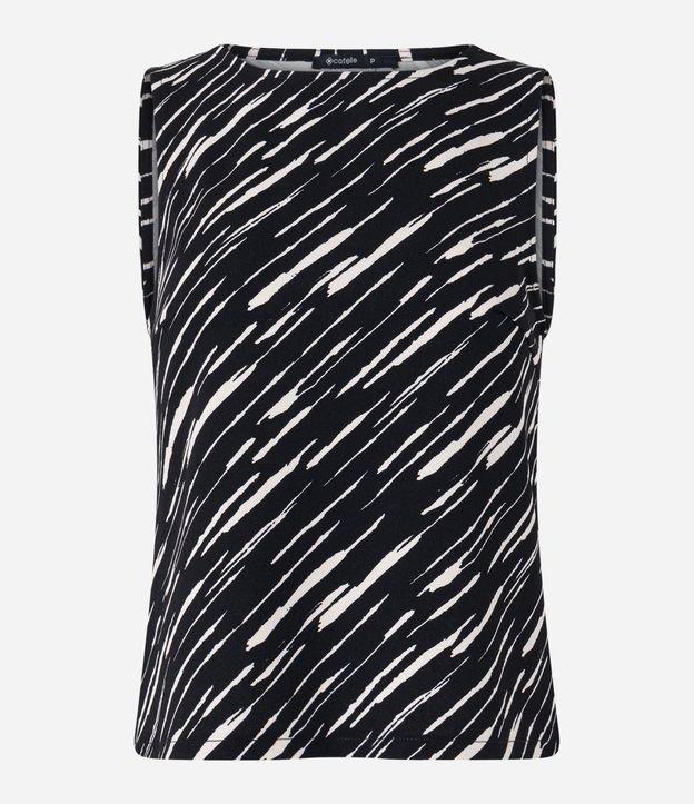 Blusa Sem Manga em Crepe com Estampa Abstrata em Foil - 1