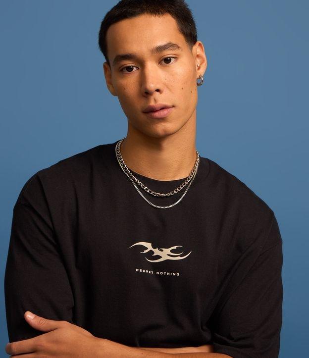 Camiseta Relaxed em Algodão com Estampa Lettering - 2