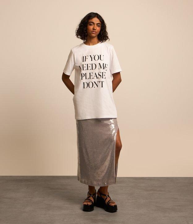 Saia Midi em Paetê Metalizado e Fenda - 2