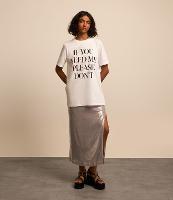 Saia Midi em Paetê Metalizado e Fenda - 2