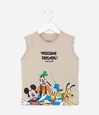 Regata Infantil com Estampa Mickey e Amigos - Tam 1 a 5 Anos