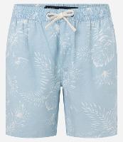 Bermuda em Sarja com Estampa de Folhagem - 1