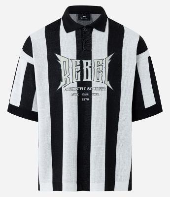 Camisa Polo Boxy Sportcore em Tricô com Listras