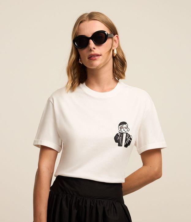 Blusa em Algodão com Menina de Boina Bordada - 2