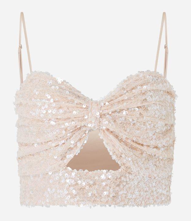 Blusa Cropped em Paetês e Recorte no Busto - 1