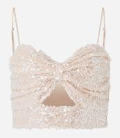 Blusa Cropped em Paetês e Recorte no Busto - 1