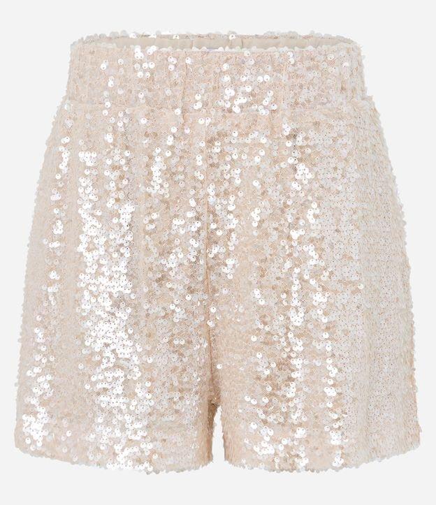 Short Curto em Paetê com Cós Elástico - 1