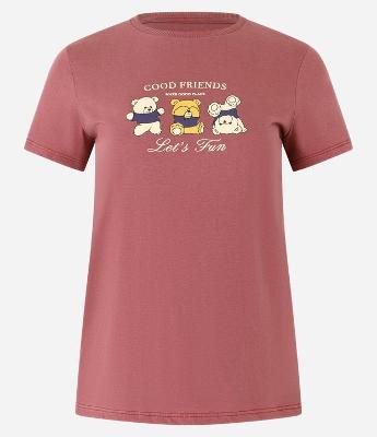 Blusa Baby Look em Algodão com Estampa de Ursinhos