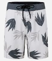 Bermuda com Estampa de Folhagem Abstrata e Cós Fixo - 1