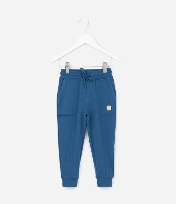 Calça Infantil em Modal com Recortes e Bolsos - Tam 1 a 6 Anos