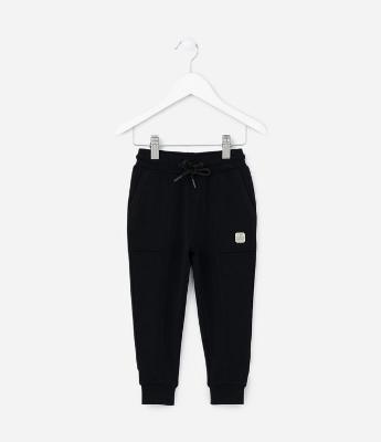 Calça Infantil em Modal com Recortes e Bolsos - Tam 1 a 6 Anos