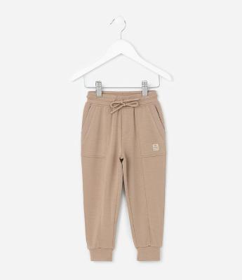 Calça Infantil em Modal com Recortes e Bolsos - Tam 1 a 6 Anos