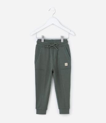 Calça Infantil em Modal com Recortes e Bolsos - Tam 1 a 6 Anos