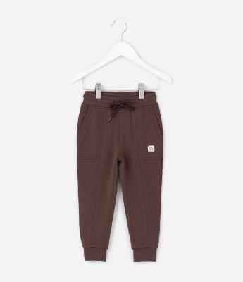Calça Infantil em Modal com Recortes e Bolsos - Tam 1 a 6 Anos
