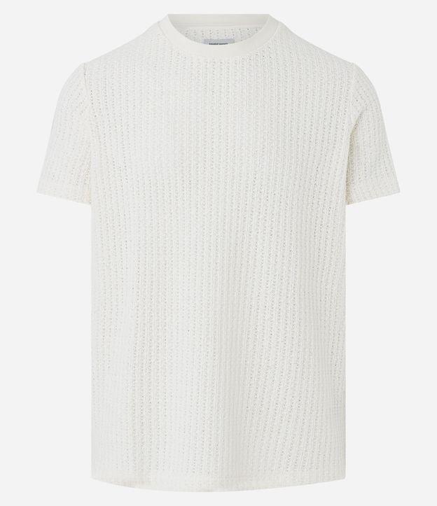 Camiseta Regular com Textura e Renda - 2